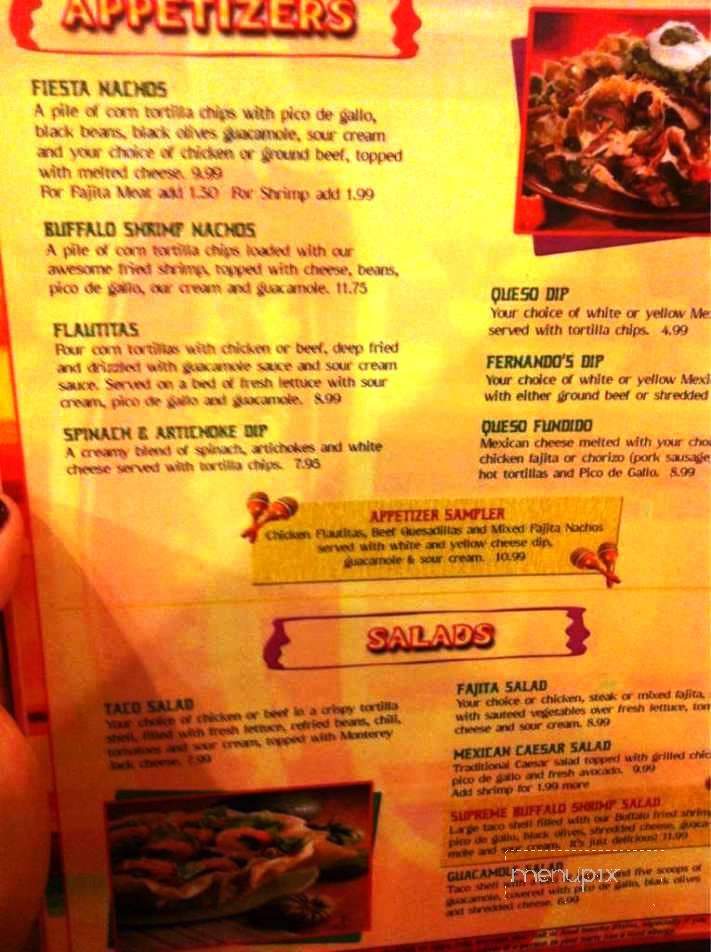 Fernandos Walker - Walker, LA menu_pic