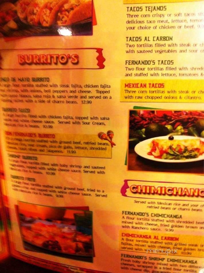 Fernandos Walker - Walker, LA menu_pic