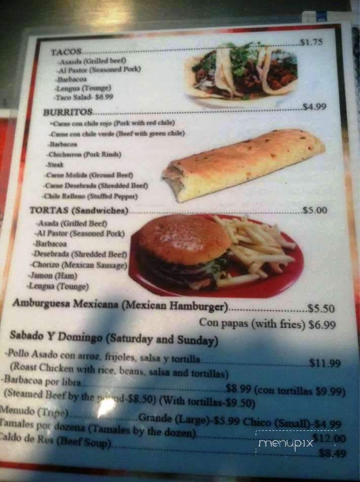 Restaurante Rochel - Wichita, KS menu_pic