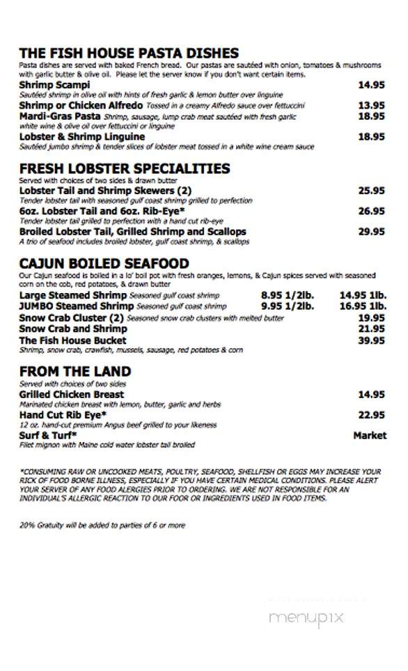 Fish House Seafood Kitchen - Dacula, GA menu_pic