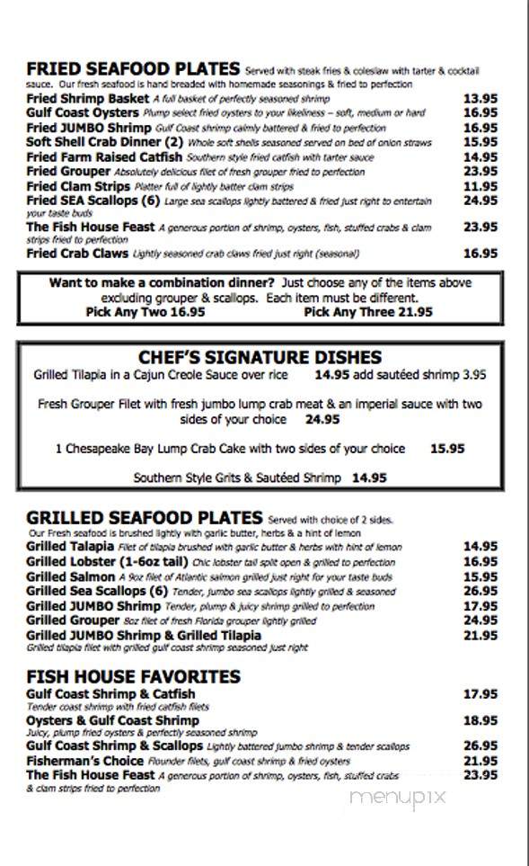 Fish House Seafood Kitchen - Dacula, GA menu_pic