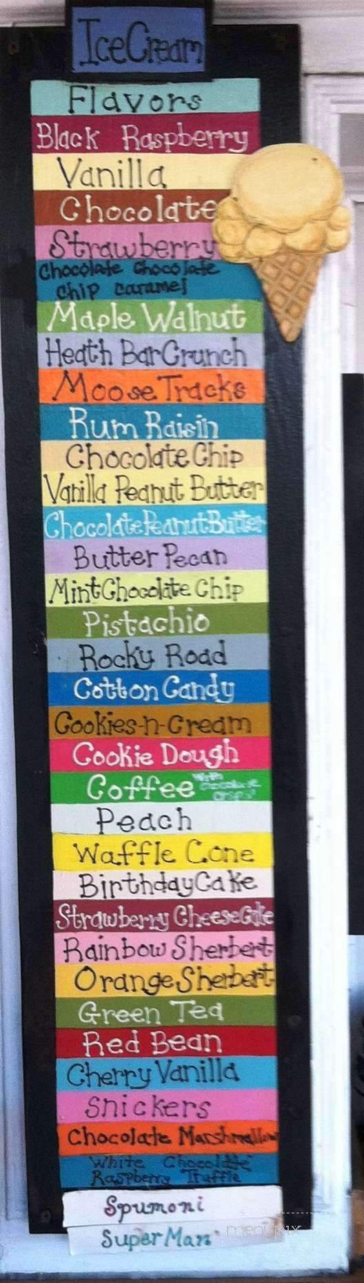 Chandler Square Ice Cream - Port Jefferson, NY menu_pic