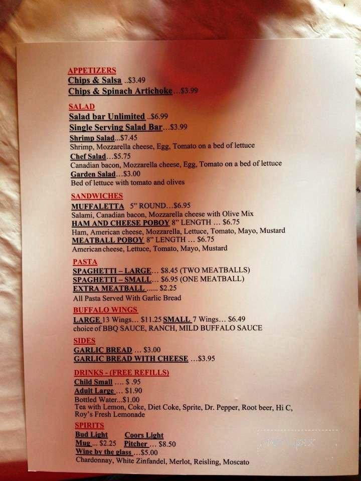 Paradise Pizza - New Iberia, LA menu_pic