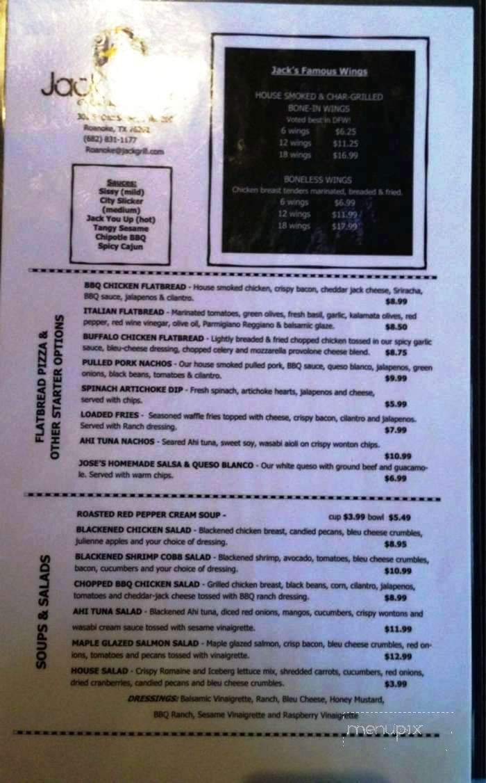 Jack & Grill - Roanoke, TX menu_pic