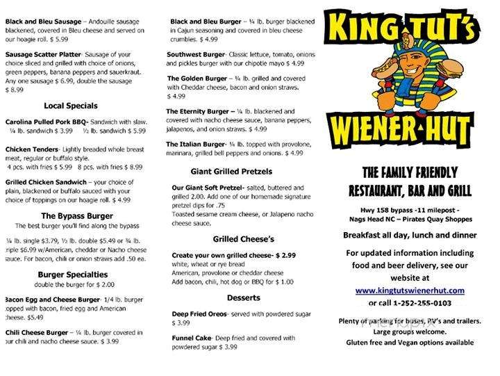 King Tut's Wiener Hut - Nags Head, NC menu_pic
