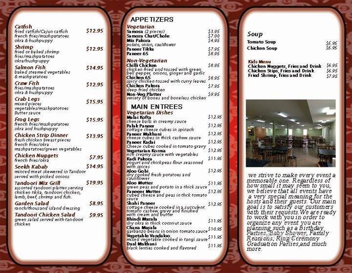 Tandoori Chicken and Fish House - Plumerville, AR menu_pic