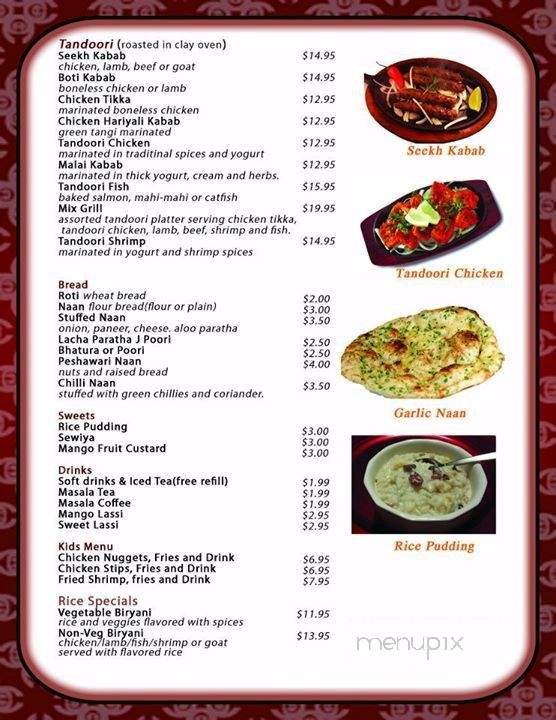 Tandoori Chicken and Fish House - Plumerville, AR menu_pic