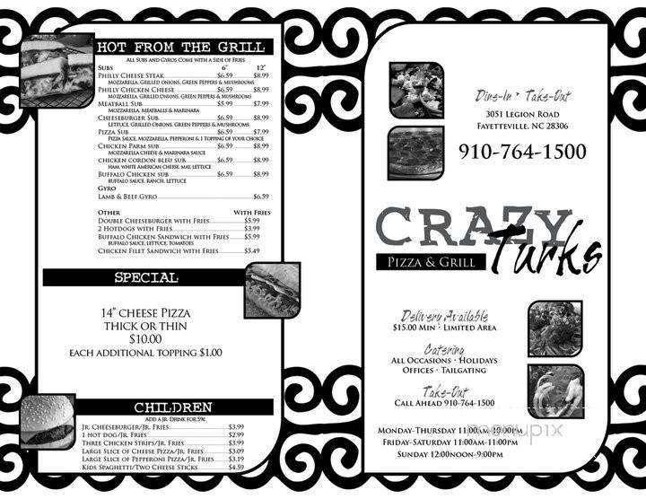 Crazy Turks Pizza and Grill - Fayetteville, NC menu_pic