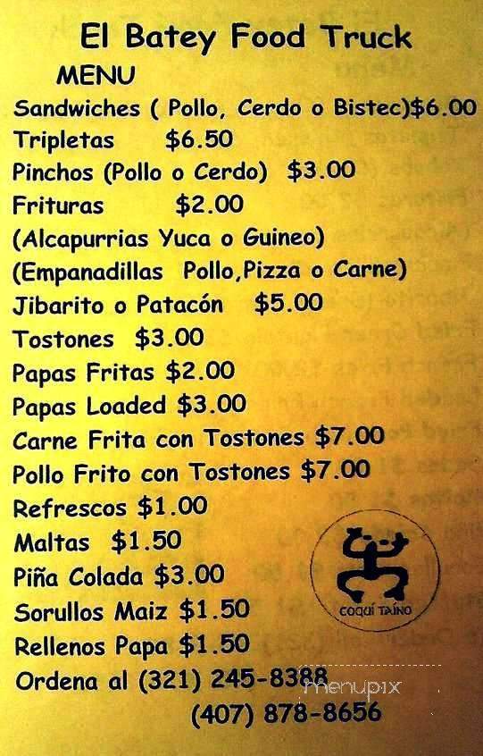 El Batey Guaguita Food Truck - Orlando, FL menu_pic