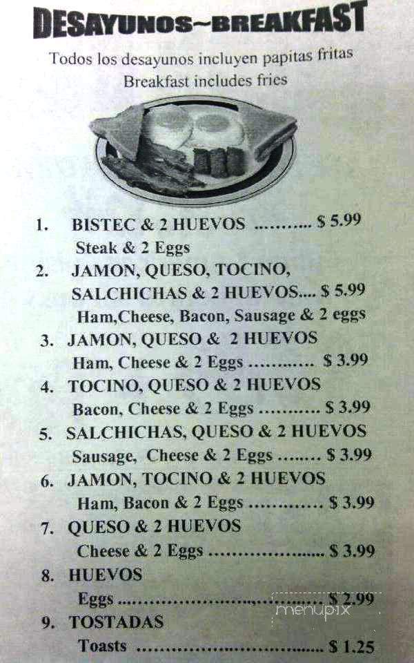 Salon Rojo Cafeteria & Restaurant - Greenacres, FL menu_pic