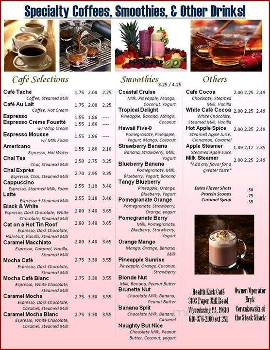 Steak Shack - Reading, PA menu_pic