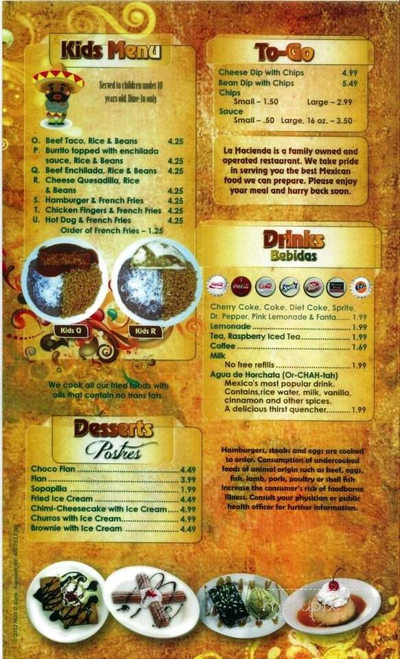 La Hacienda Mexican Restaurant - Fremont, NE menu_pic