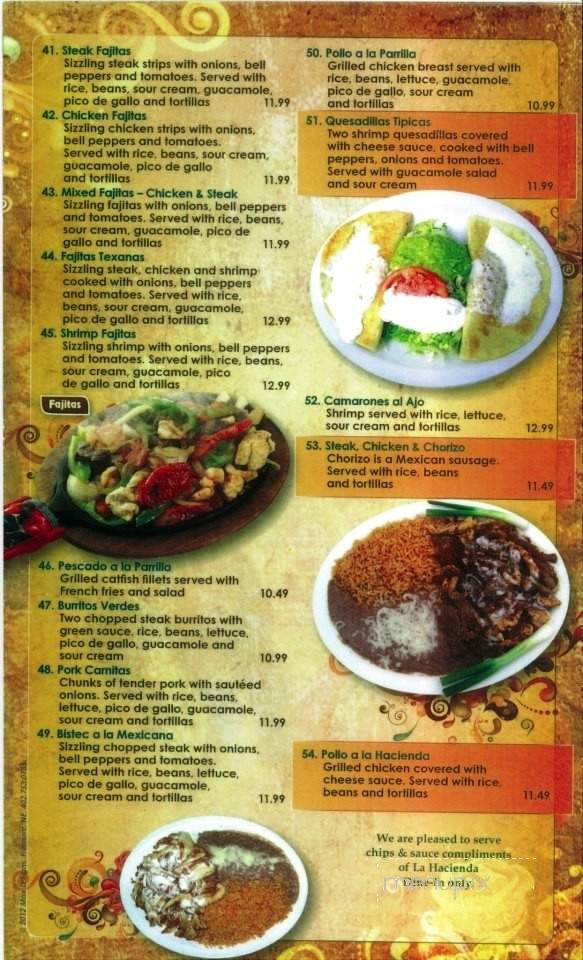 La Hacienda Mexican Restaurant - Fremont, NE menu_pic