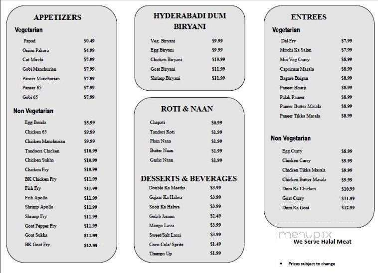 Biryani King - Norristown, PA menu_pic