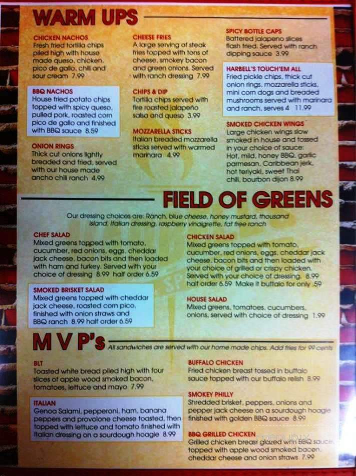 Harbell's Grill Sports Bar - Springfield, MO menu_pic