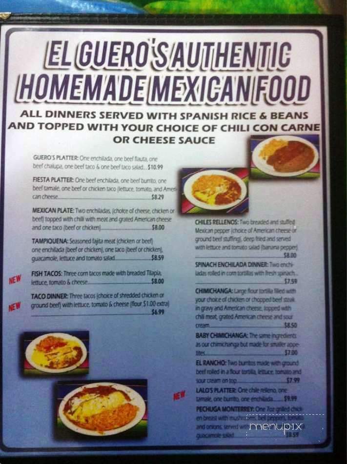 El Guero - Okemah, OK menu_pic