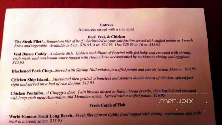 Chappy's - Foley, AL menu_pic