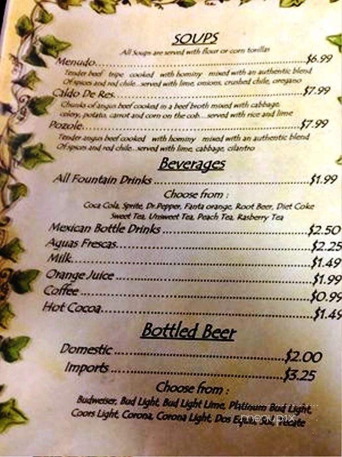 Lupita's Grill - Amarillo, TX menu_pic