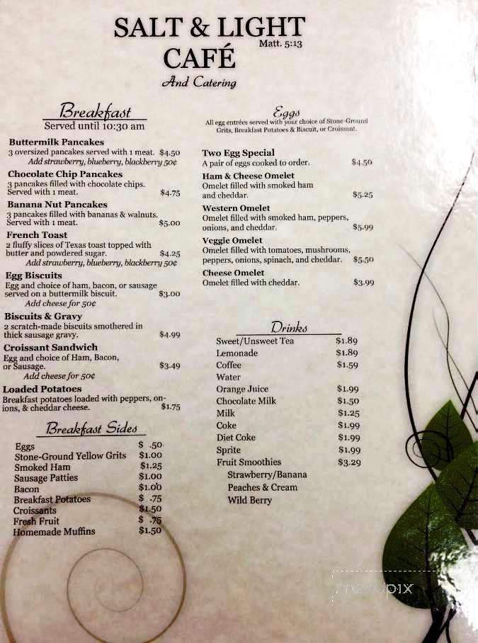 Salt & Light Cafe' - Moncks Corner, SC menu_pic