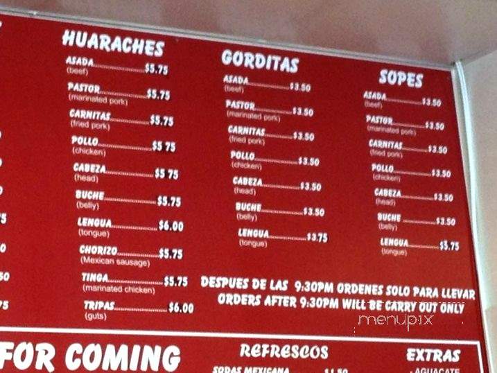 Taqueria Casas 2 - Kissimmee, FL menu_pic
