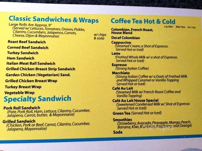 Cafe Au Lait - Ellicott City, MD menu_pic