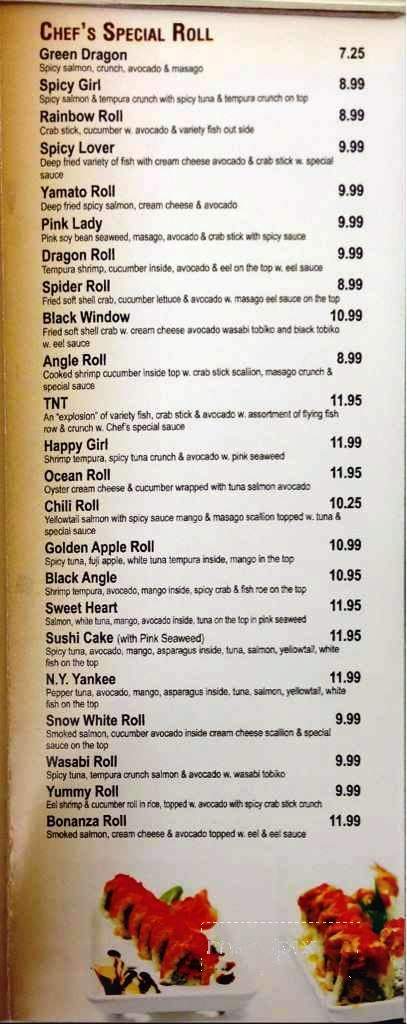 A1 Japanese Steak House & Sushi - Mooresville, IN menu_pic