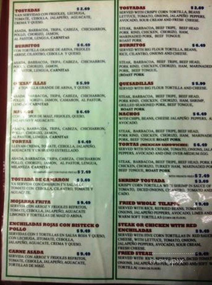 La Mexicana - Columbus, GA menu_pic