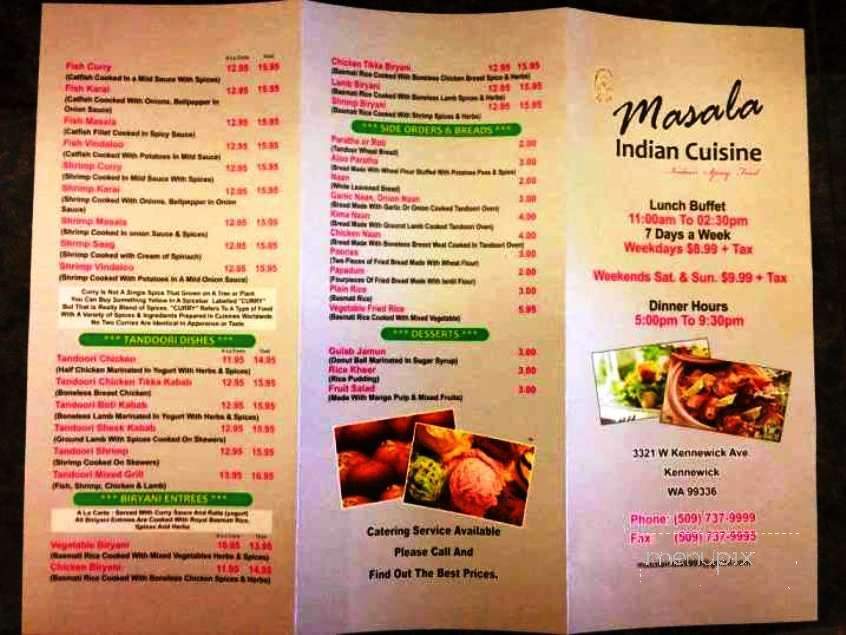 Masala Indian Cuisine - Kennewick, WA menu_pic