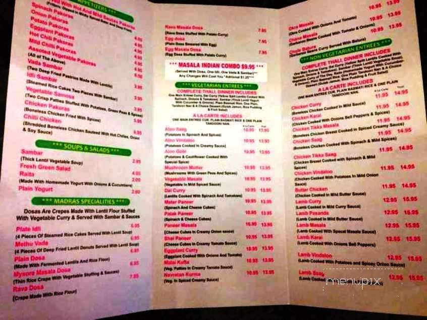 Masala Indian Cuisine - Kennewick, WA menu_pic