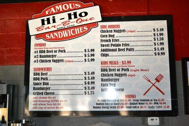 Hi-Ho BBQ Sandwiches - Covington, LA menu_pic