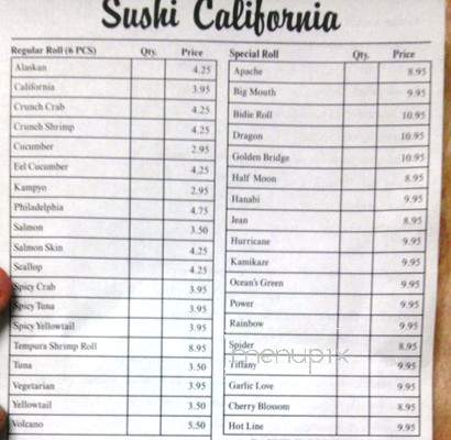Sushi California - Clarksville, TN menu_pic