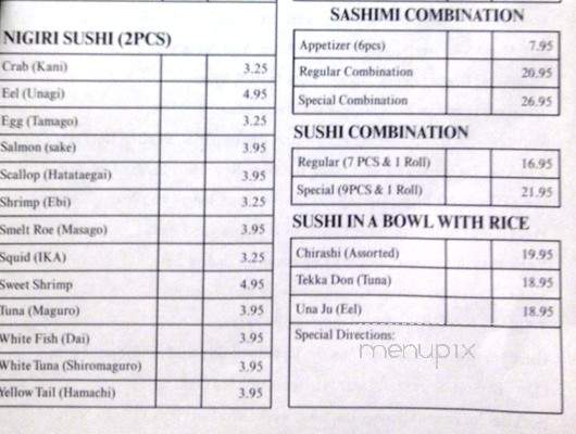 Sushi California - Clarksville, TN menu_pic