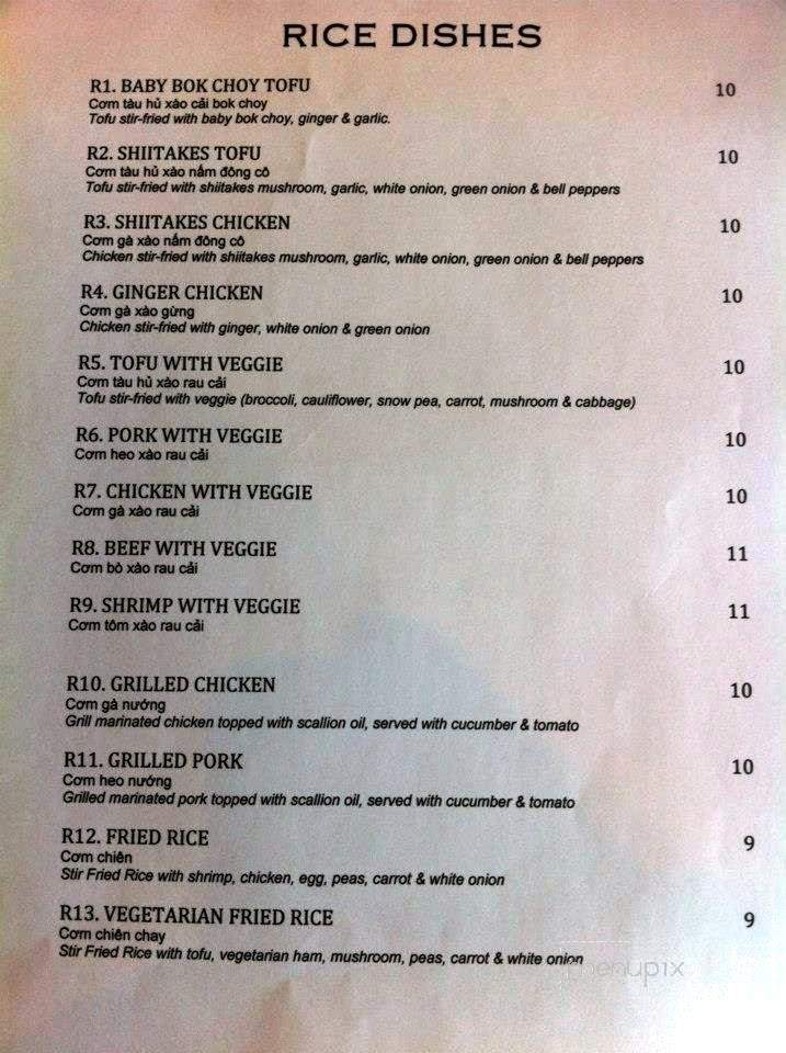 Bamboo Restaurant - Seattle, WA menu_pic