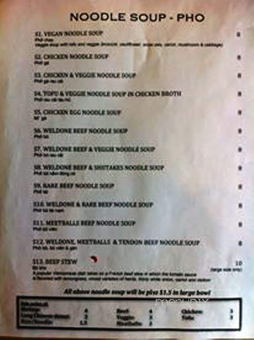 Bamboo Restaurant - Seattle, WA menu_pic