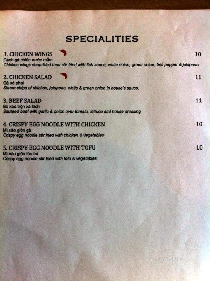 Bamboo Restaurant - Seattle, WA menu_pic