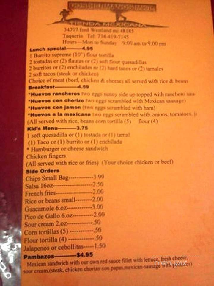 Dos Hermanos Market - Westland, MI menu_pic