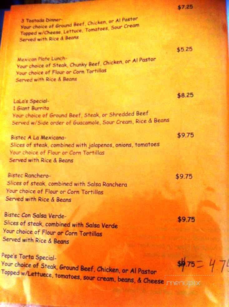 Lala's Place - Cudahy, WI menu_pic