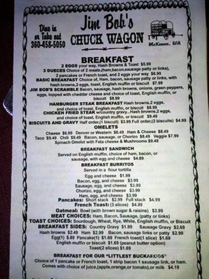 Jim Bob's Chuck Wagon - Roy, WA menu_pic