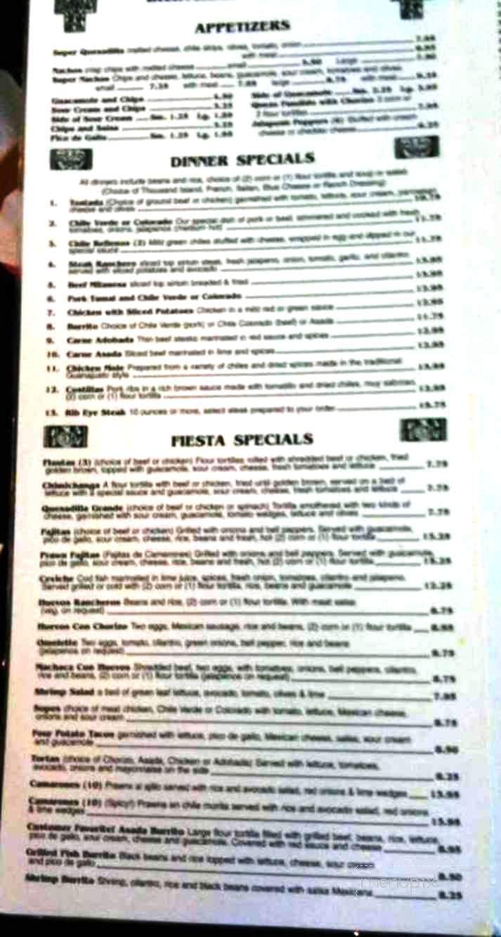 Fiesta Grill and Cantina - Arcata, CA menu_pic