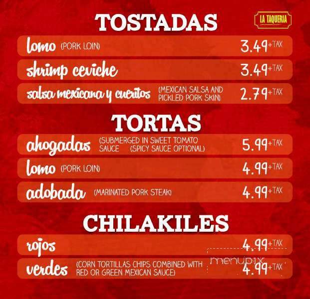 La Taqueria - Las Vegas, NV menu_pic
