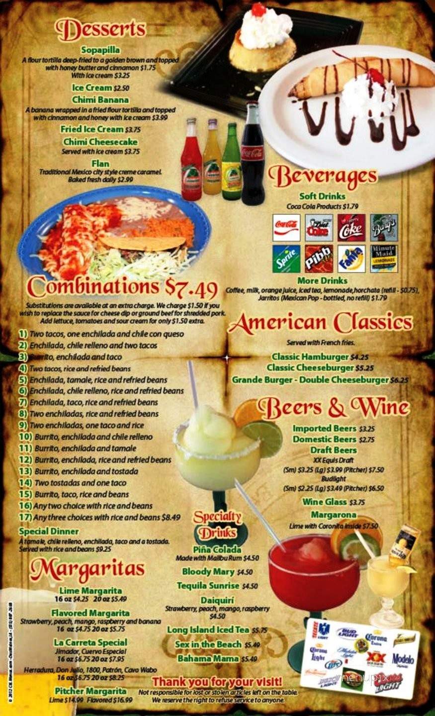 La Carreta Mexican Restaurant - Seward, NE menu_pic