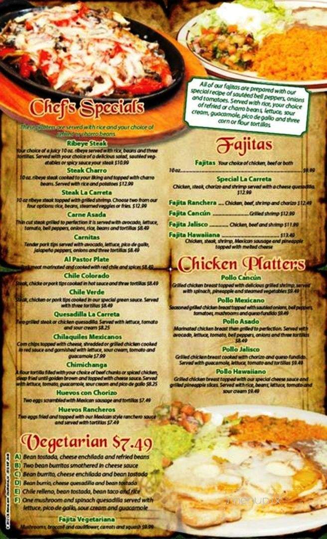 La Carreta Mexican Restaurant - Seward, NE menu_pic