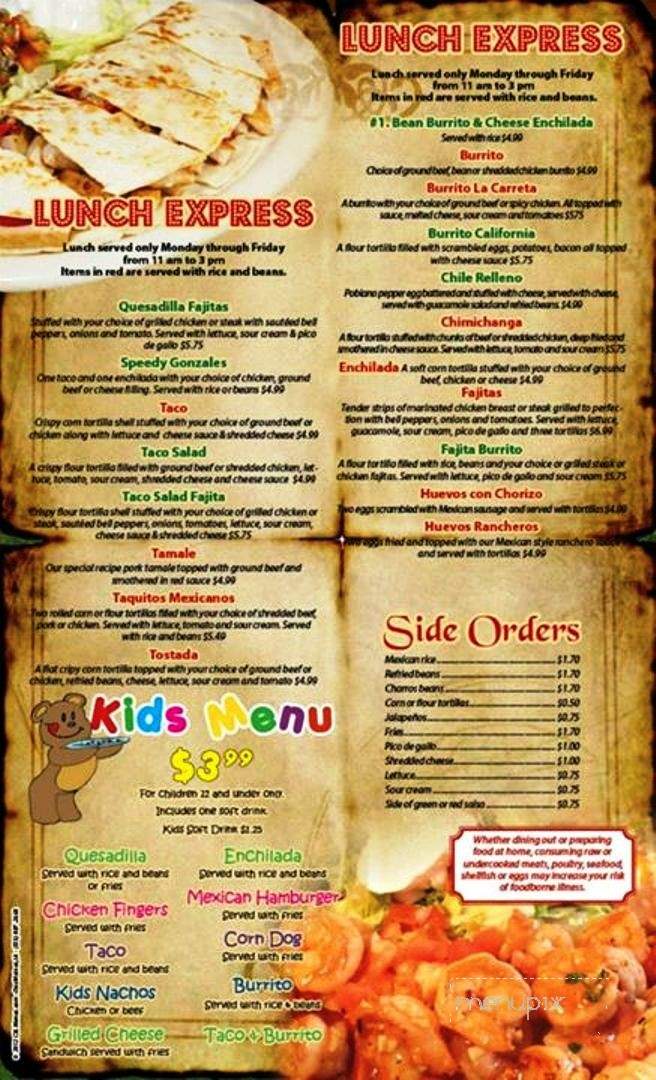 La Carreta Mexican Restaurant - Seward, NE menu_pic