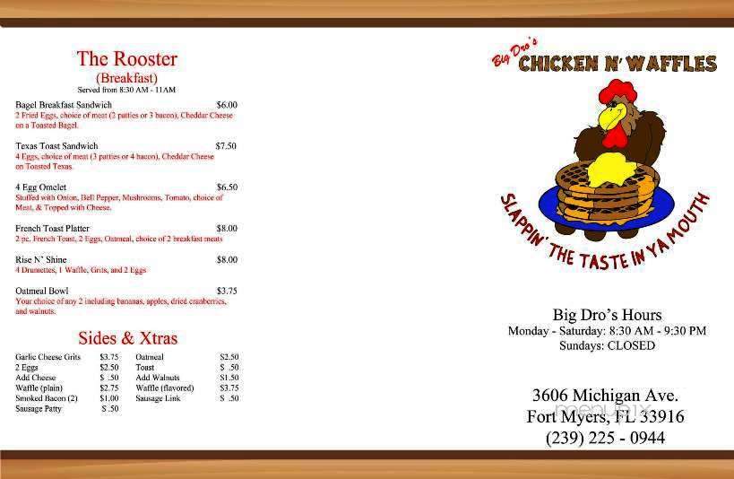 Big Dro's Chicken n Waffles - Fort Myers, FL menu_pic