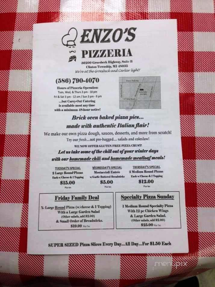 Enzo's Pizzeria - Clinton Township, MI menu_pic