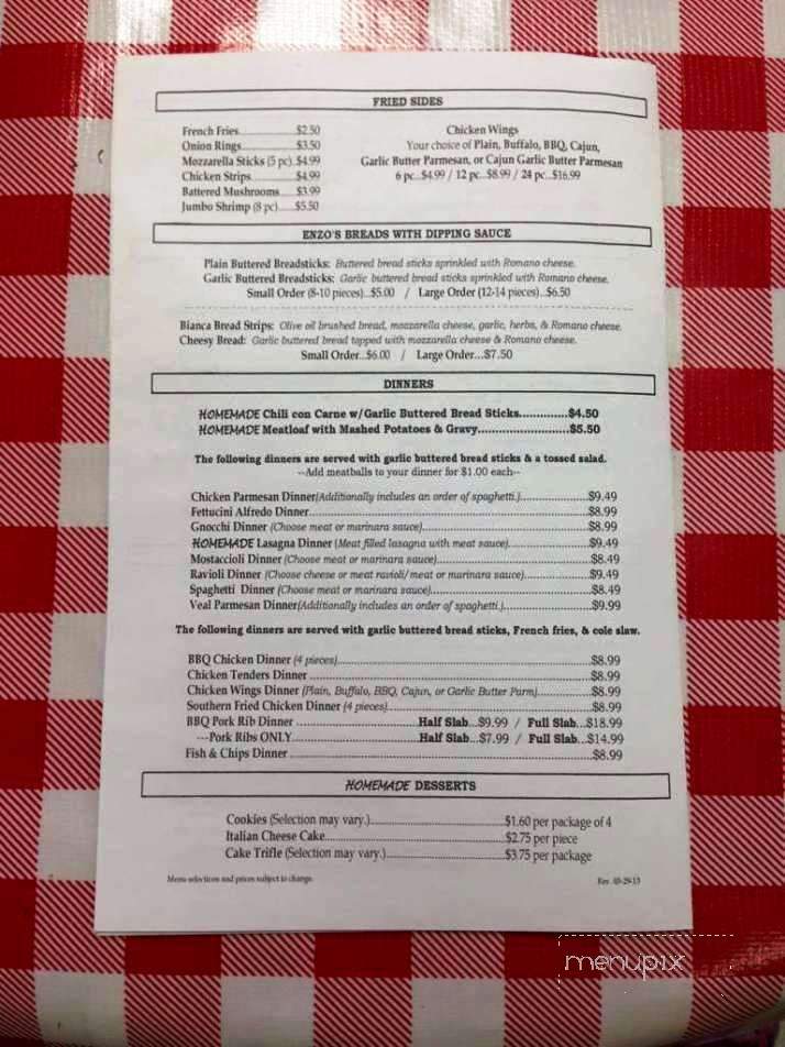 Enzo's Pizzeria - Clinton Township, MI menu_pic