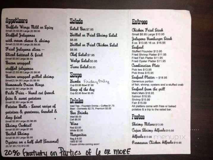 Texas Pride Restaurant - Aransas Pass, TX menu_pic