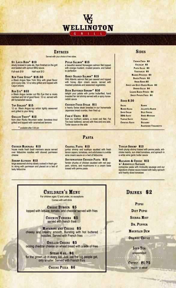 Wellington Grill - Wellington, CO menu_pic