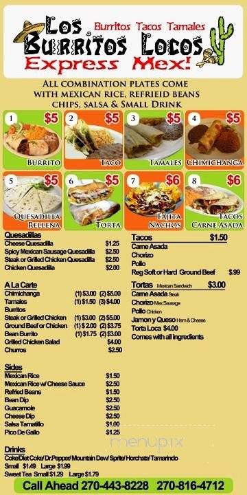 Los Burritos Locos - Paducah, KY menu_pic