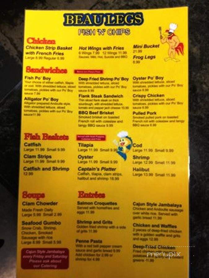 Beau Legs Lounge - Lacey, WA menu_pic